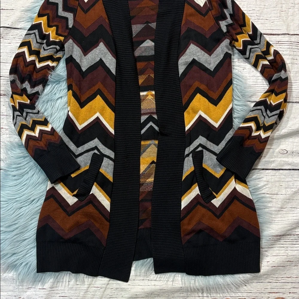 Missoni for Target Earth Toned Chevron Open Front Cardigan